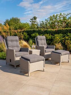 KETTLER Foxley Woven 2-Seater Garden Side Table & Reclining Chairs Companion Set, Grey - view 2, Grey