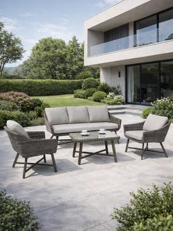 KETTLER LaMode 5-Seater Garden Lounging Set, Brown - view 2, Brown