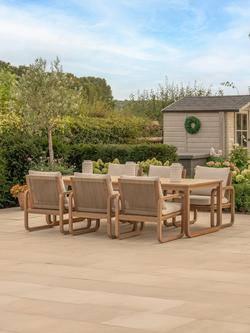 KETTLER Lando 6-Seater Rectangular Casual Garden Dining Table & Chairs Set, FSC-Certified (Acacia Wood), Natural - view 2, Natural