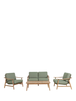 KETTLER Meadow 4-Seater Garden Lounging Set, FSC-Certified (Acacia Wood), Natural/Green, Natural/Green