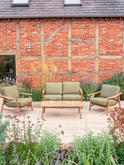 KETTLER Meadow 4-Seater Garden Lounging Set, FSC-Certified (Acacia Wood), Natural/Green - view 2, Natural/Green