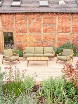 KETTLER Meadow 5-Seater Garden Lounging Set, FSC-Certified (Acacia Wood), Natural/Green - view 2, Natural/Green