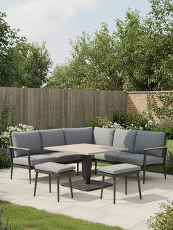 KETTLER Merano 8-Seater Corner Garden Sofa Set with Height-Adjustable Table, Grey - view 2, Grey