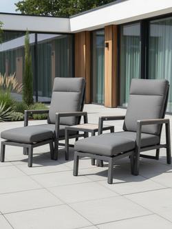 KETTLER Tudor 2-Seater Garden Side Table & Reclining Chairs Companion Set, Anthracite - view 2, Anthracite