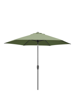 KETTLER Aluminium Wind-Up Round Parasol, 3m, Grey/Green, Grey/Green