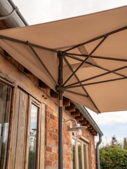 KETTLER Wind-Up Balcony Half Parasol, 2.1m, Stone - view 2, Grey/Stone