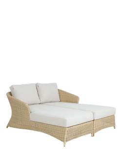 KETTLER Genoa Rattan Garden Chaise, Set of 2, Natural, 