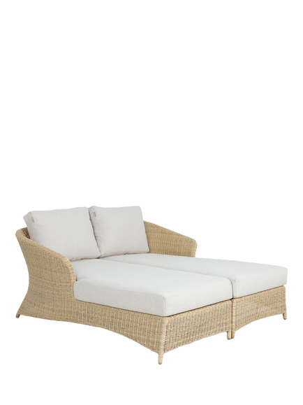 KETTLER Genoa Rattan Garden Chaise, Set of 2, Natural, Natural
