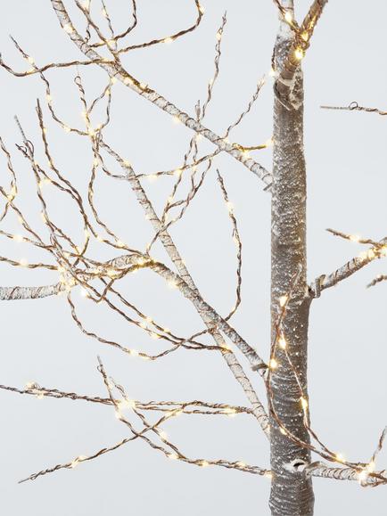 John Lewis Pre-Lit Frosted Birch Twig Tree, 6ft - view 2, Brown