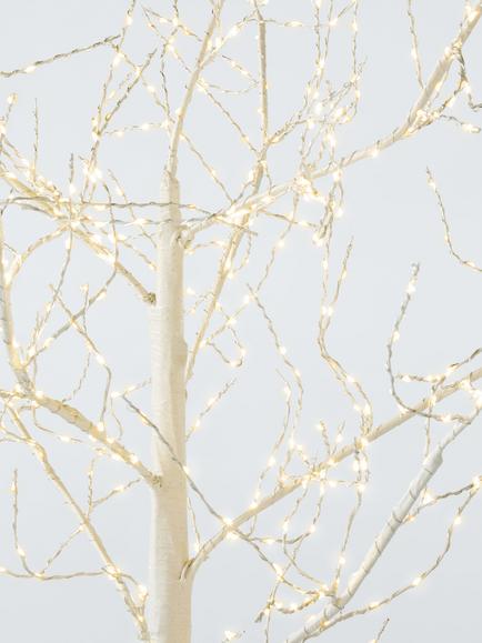 John Lewis Indoor/Outdoor Pre-lit Twig Tree, 7ft - view 2, White