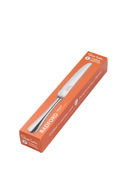 Robert Welch Radford Bright Stainless Steel Table Knives, Set of 4 - view 2, Silver