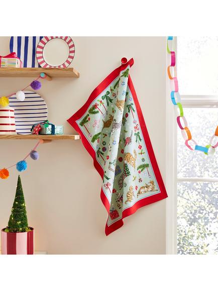 Ulster Weavers Christmas Cats Tea Towel, Multi - view 2, Multi