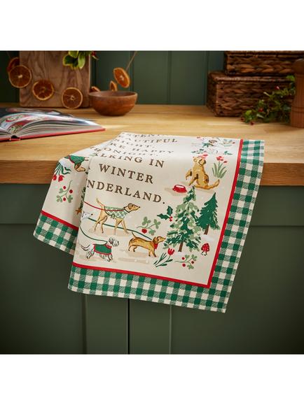 Ulster Weavers Winter Walkies Tea Towel, Multi - view 2, Multi