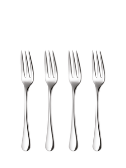 Robert Welch Radford Bright Stainless Steel Pastry Forks, Set of 4, Silver