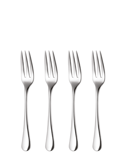 Robert Welch Radford Bright Stainless Steel Pastry Forks, Set of 4, Silver