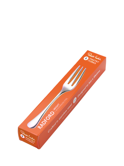 Robert Welch Radford Bright Stainless Steel Pastry Forks, Set of 4 - view 2, Silver