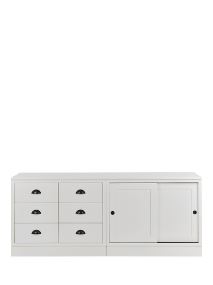 Neptune Chawton Double Sideboard, White, White