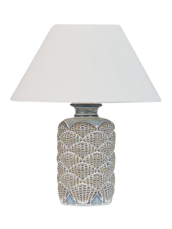 Neptune Dune Small Ceramic Base Table Lamp, Reactive Blue, Reactive Blue