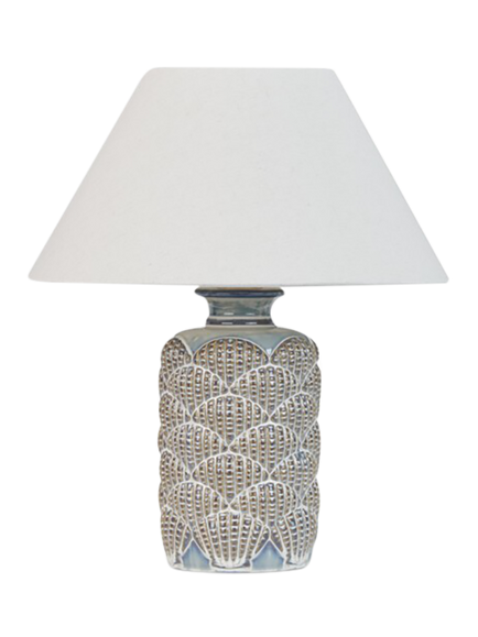 Neptune Dune Small Ceramic Base Table Lamp, Reactive Blue, Reactive Blue
