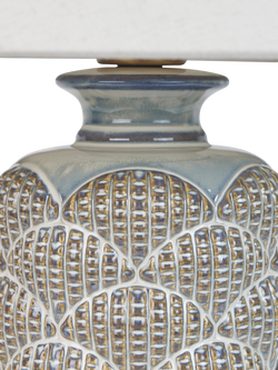Neptune Dune Small Ceramic Base Table Lamp, Reactive Blue - view 2, Reactive Blue