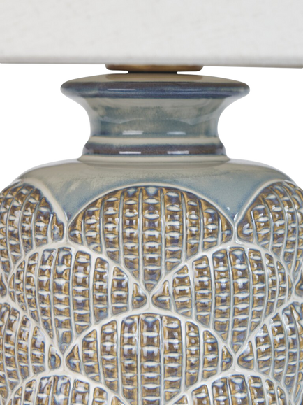 Neptune Dune Small Ceramic Base Table Lamp, Reactive Blue - view 2, Reactive Blue
