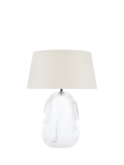 Neptune Malton Glass Pillar Base Table Lamp, Bronze, Bronze
