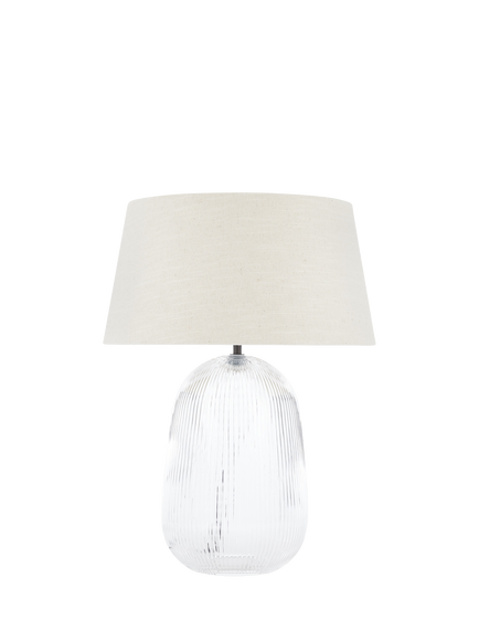 Neptune Malton Glass Pillar Base Table Lamp, Bronze, Bronze