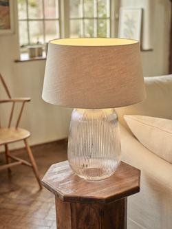 Neptune Malton Glass Pillar Base Table Lamp, Bronze - view 2, Bronze