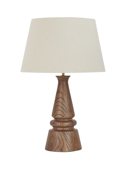 Neptune Mason Wood Base Table Lamp, Nut Brown, Nut Brown