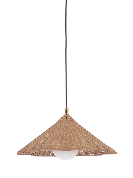 Neptune Athena Rattan Pendant Ceiling Light, Natural, Natural