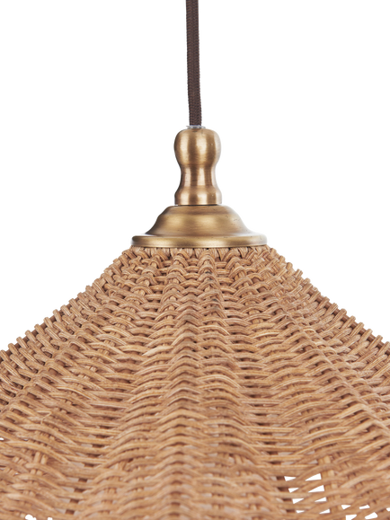 Neptune Athena Rattan Pendant Ceiling Light, Natural - view 2, Natural