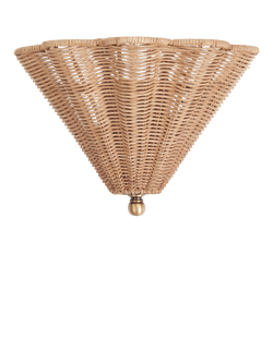 Neptune Athena Rattan Wall Light, Natural, Natural