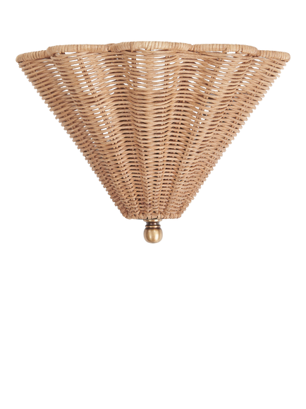 Neptune Athena Rattan Wall Light, Natural, Natural