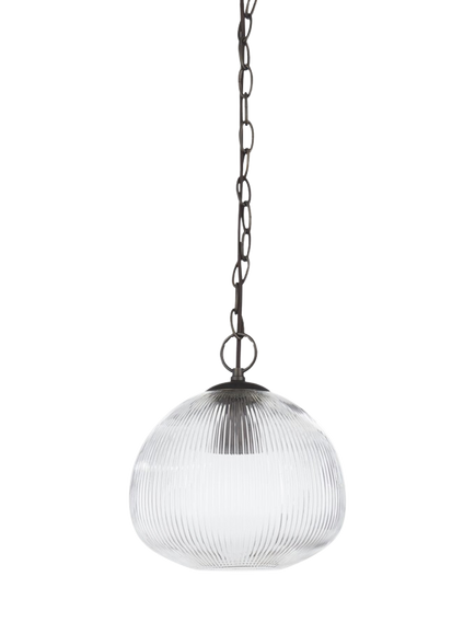 Neptune Malton Glass Pendant Ceiling Light, Bronze, Bronze