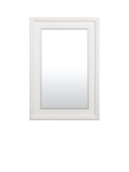 Neptune Buckingham Rectangular Wood Frame Wall Mirror, 82 x 56cm, Off White, Off White