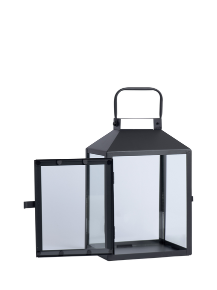 Neptune Browning Lantern Candle Holder, Black - view 2, Black