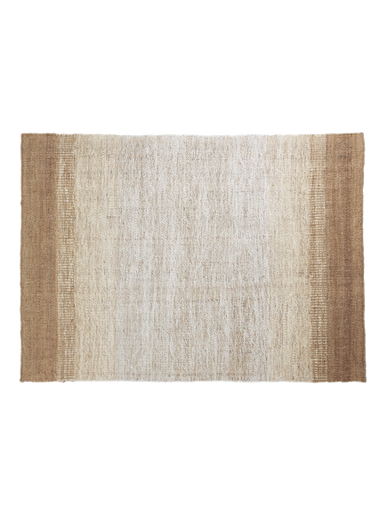 Neptune Bantham Rug Pure Jute Rug, Ombre White, Ombre White