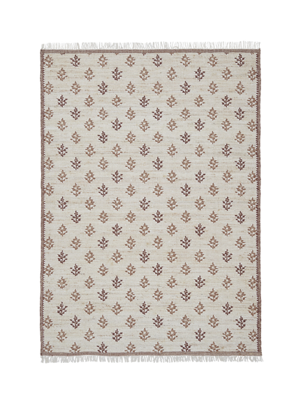 Neptune Rona Floral Jute Blend Rug, Burnt Sienna, L300 x W200 cm, Burnt Sienna