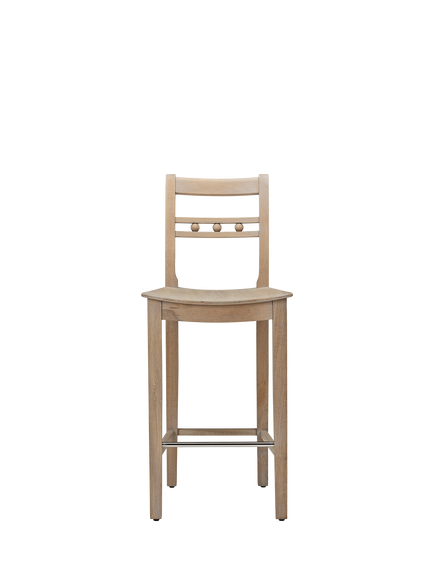Neptune Suffolk High Back Bar Stool, Seasoned Oak, Seasoned Oak