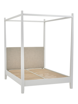 Neptune Wardley Painted Wood Four Poster Bed Frame, King Size, Linara Natural, Linara Natural