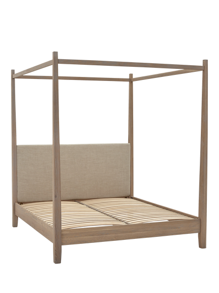 Neptune Wardley Wood Four Poster Bed Frame, Super King Size, Linara Natural - view 2, Linara Natural
