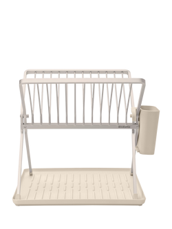 Brabantia SinkSide Foldable Dish Drying Rack, Dark Grey, Soft Beige