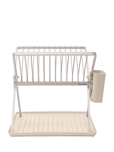 Brabantia SinkSide Foldable Dish Drying Rack, Dark Grey, Soft Beige