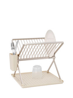 Brabantia SinkSide Foldable Dish Drying Rack, Dark Grey - view 2, Soft Beige