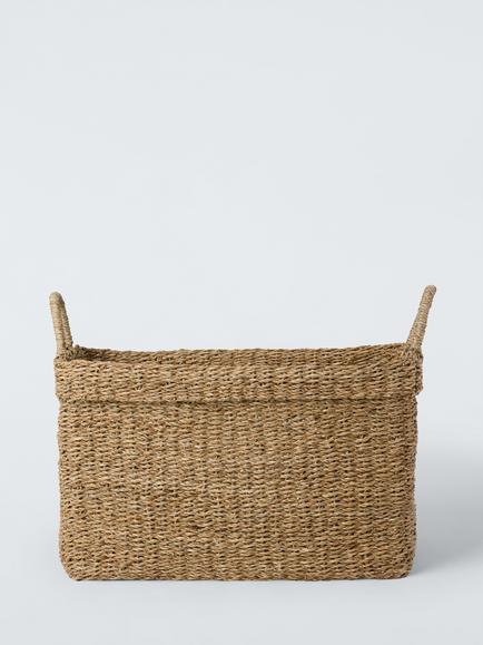 John Lewis Slouchy Square Seagrass Storage Basket, Natural - view 2, Natural