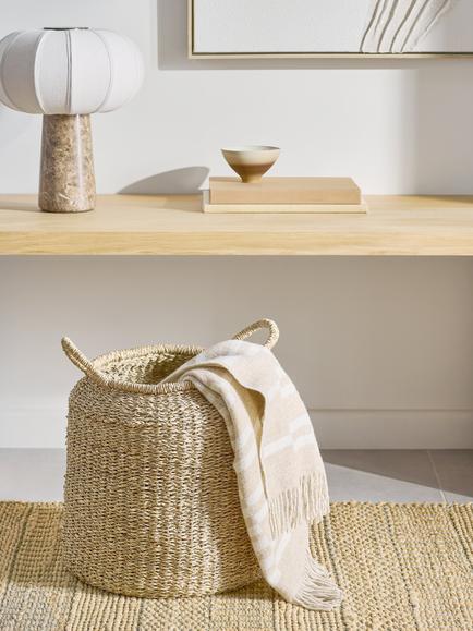 John Lewis Vase Seagrass Storage Basket, Natural - view 2, Natural