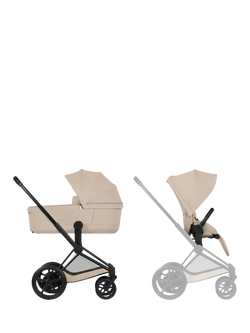 Cybex e-Priam Pushchair & Carrycot Bundle Beige, Cozy Beige - view 2, Cozy Beige