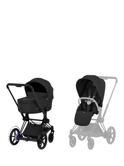 Cybex e-Priam Pushchair & Carrycot Bundle, Black, Black