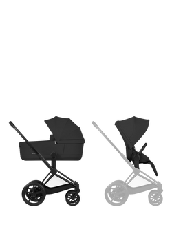 Cybex e-Priam Pushchair & Carrycot Bundle, Black - view 2, Black