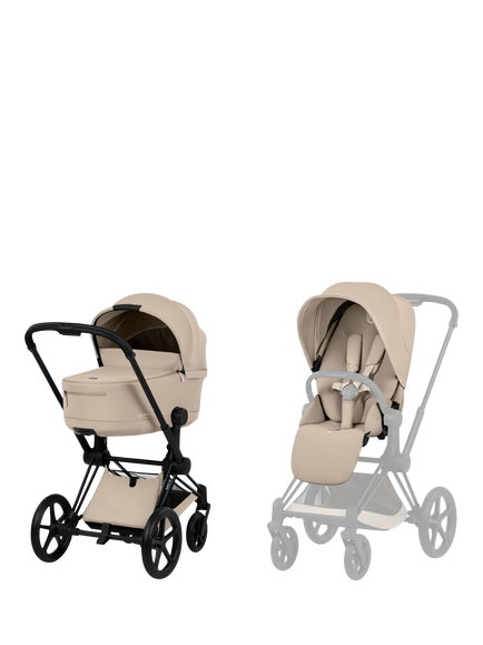 Cybex Priam Pushchair & Fold Carrycot Bundle, Cozy Beige, Cozy Beige